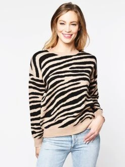 J.O.A. Zebra Print Sweater