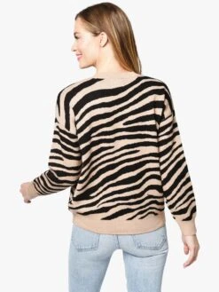 J.O.A. Zebra Print Sweater -ST.BERNARD Clothing BC9169 TANMULTIalt2