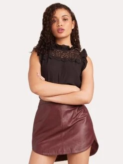 BB Dakota Conrad Leather Skirt 8 BB Dakota Conrad Leather Skirt -ST.BERNARD Clothing BH309229 BORDEAUX