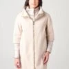 Herno Women's Diagonal Wool And Nylon Ultralight Coat With Removable Nylon Sleeve