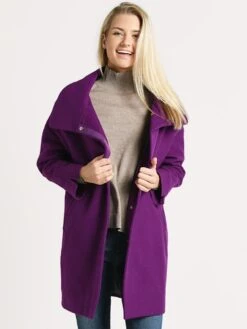 Herno Women's Woven Coat -ST.BERNARD Clothing CA0334DxVIOLAxPrimary 108494439