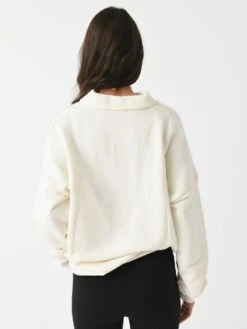 Eterne Women's Oversized Polo Sweatshirt -ST.BERNARD Clothing CB306 05xCREAMxAlt2 124857761