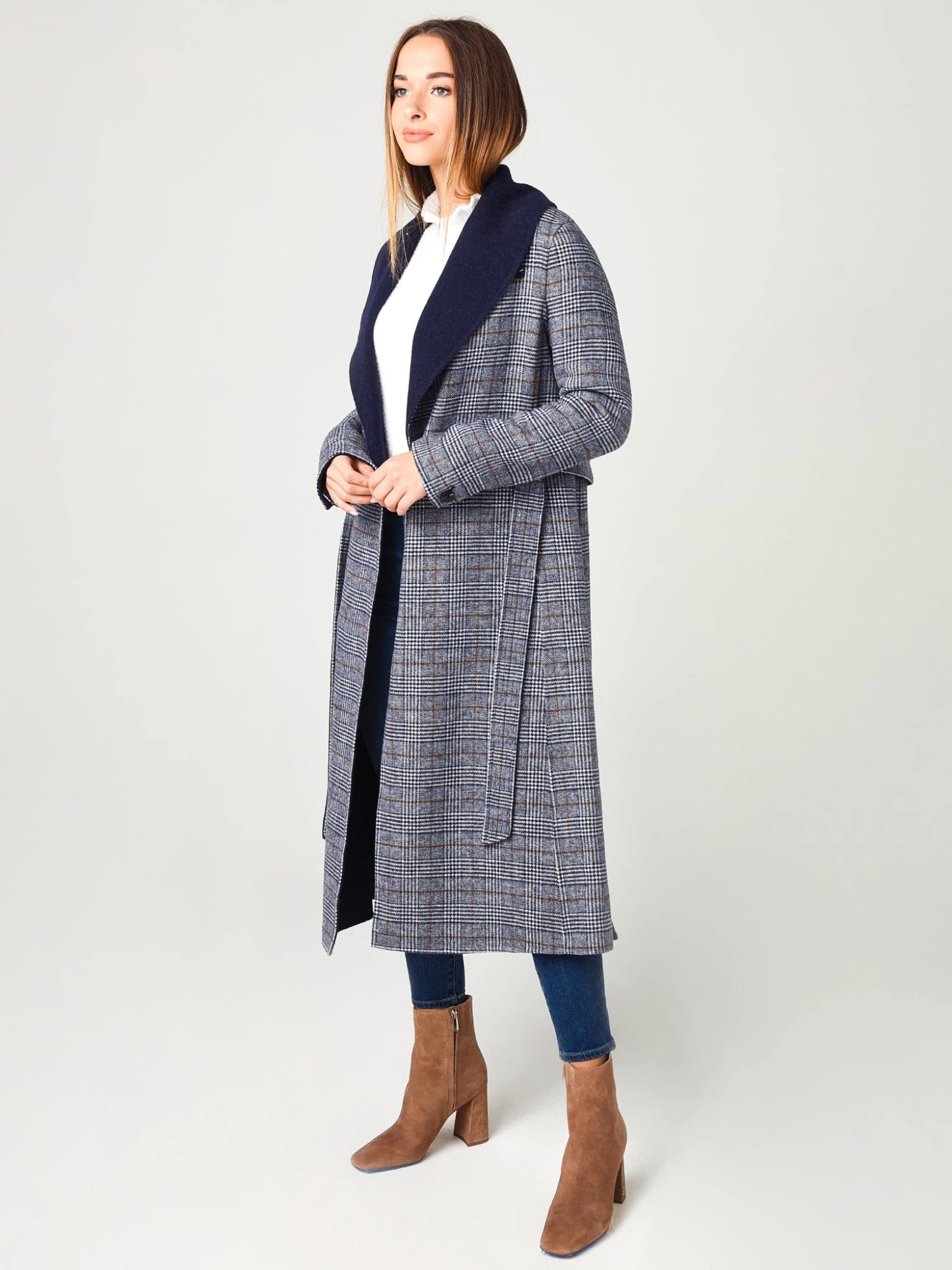 Soia & Kyo Women's Eleonore Plaid Calf-Length Double-Face Wool Coat 2 Soia & Kyo Women's Eleonore Plaid Calf-Length Double-Face Wool Coat - Image 2