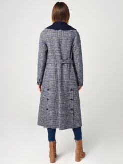 Soia & Kyo Women's Eleonore Plaid Calf-Length Double-Face Wool Coat 8 Soia & Kyo Women's Eleonore Plaid Calf-Length Double-Face Wool Coat -ST.BERNARD Clothing ELEONORE PxINDIGOxAlt2 17537673