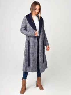 Soia & Kyo Women's Eleonore Plaid Calf-Length Double-Face Wool Coat 7 Soia & Kyo Women's Eleonore Plaid Calf-Length Double-Face Wool Coat -ST.BERNARD Clothing ELEONORE PxINDIGOxAlt2 17537695