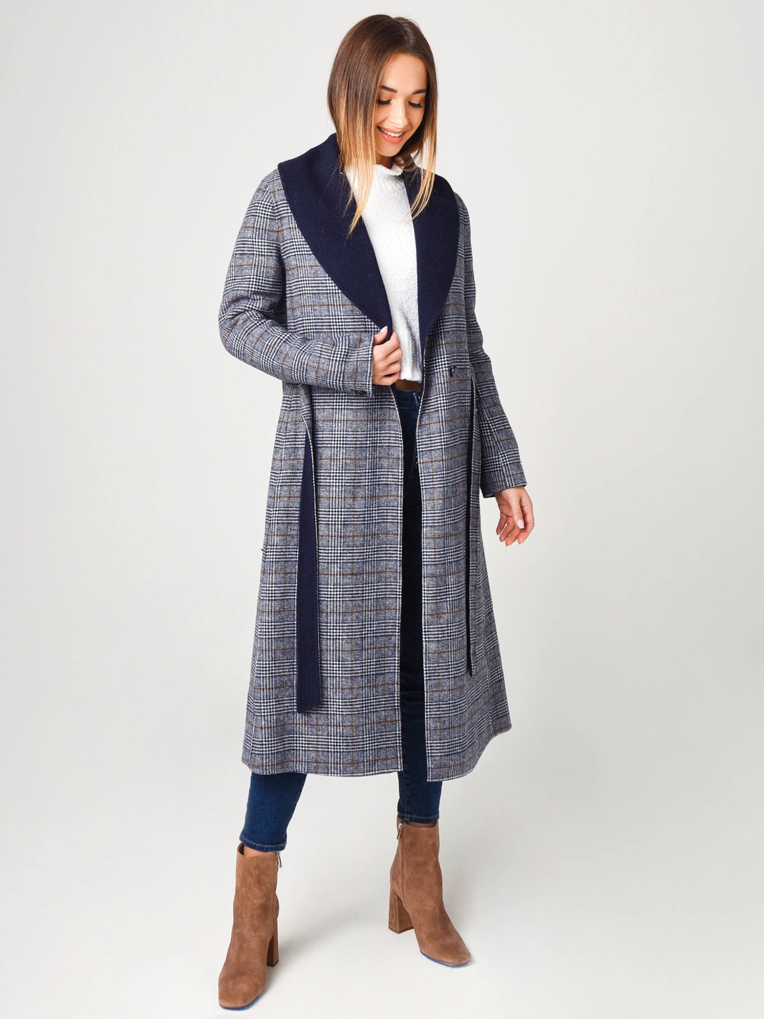 Soia & Kyo Women's Eleonore Plaid Calf-Length Double-Face Wool Coat 3 Soia & Kyo Women's Eleonore Plaid Calf-Length Double-Face Wool Coat - Image 3