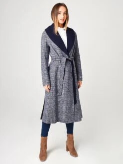 Soia & Kyo Women's Eleonore Plaid Calf-Length Double-Face Wool Coat 9 Soia & Kyo Women's Eleonore Plaid Calf-Length Double-Face Wool Coat -ST.BERNARD Clothing ELEONORE PxINDIGOxAlt4 17537709