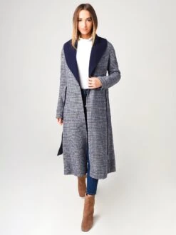 Soia & Kyo Women's Eleonore Plaid Calf-Length Double-Face Wool Coat