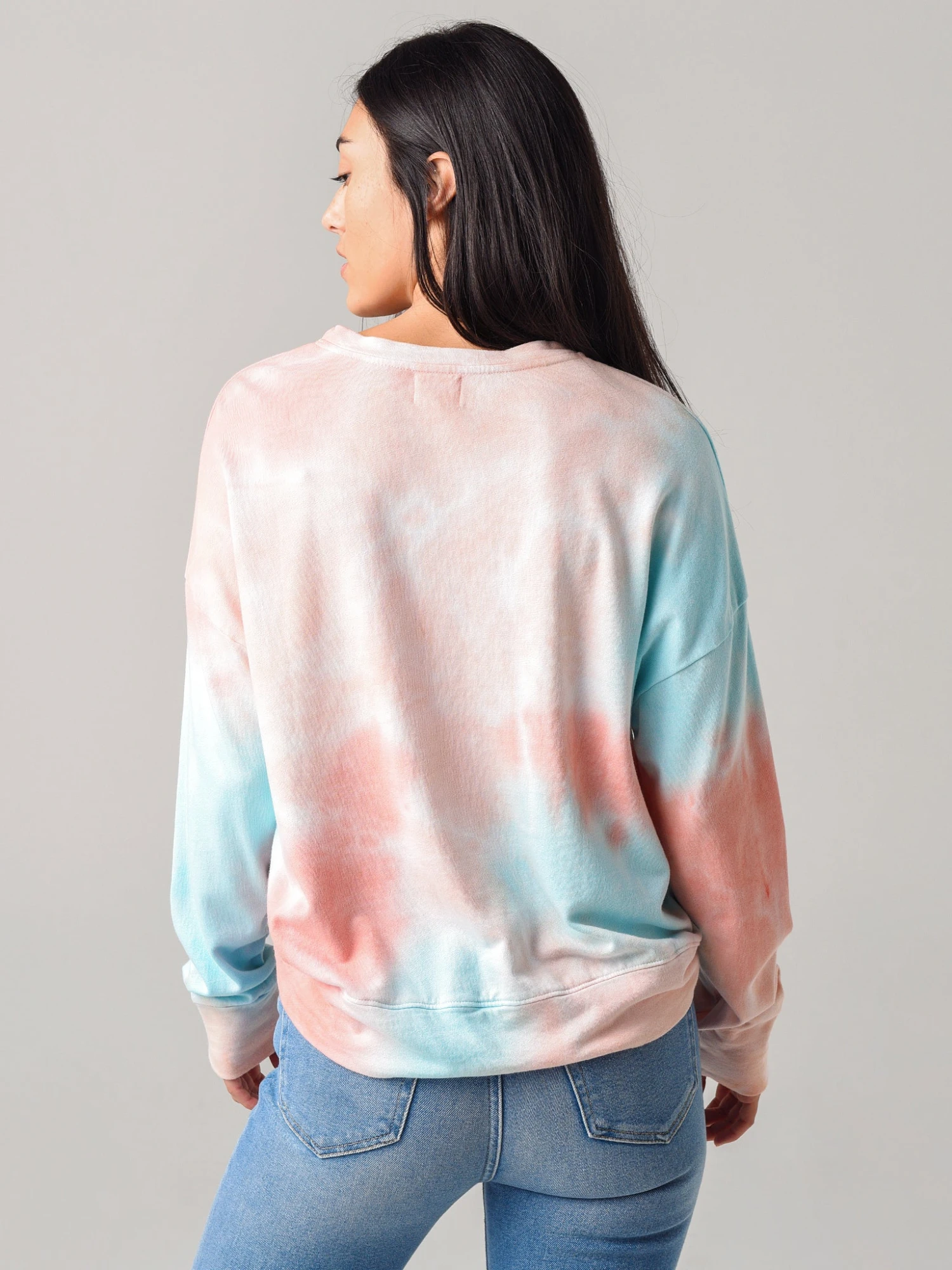 Sundry Women's Multicolor Tie-Dye Terry Oversize Sweatshirt 3 Sundry Women's Multicolor Tie-Dye Terry Oversize Sweatshirt - Image 3
