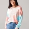 Sundry Women's Multicolor Tie-Dye Terry Oversize Sweatshirt