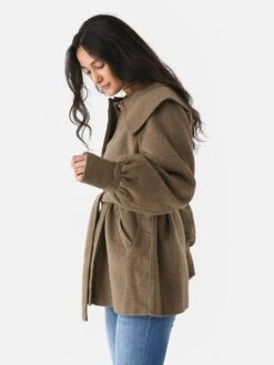 GANNI Women's Wool Collar Jacket -ST.BERNARD Clothing F8327xPETRIFIEDOAKxAlt2 107489212