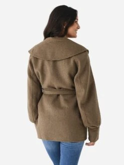 GANNI Women's Wool Collar Jacket -ST.BERNARD Clothing F8327xPETRIFIEDOAKxAlt3 107489213