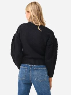 525 America Women's Cable Pullover Sweater -ST.BERNARD Clothing FA22S129xBLACKxAlt3 78769487
