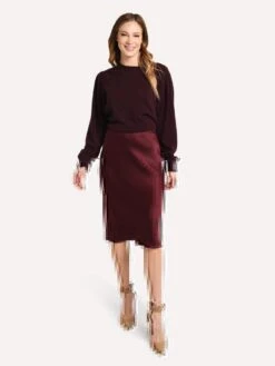 Brochu Walker Women's The Faye Slip Skirt -ST.BERNARD Clothing GHS2965 WINEalt3
