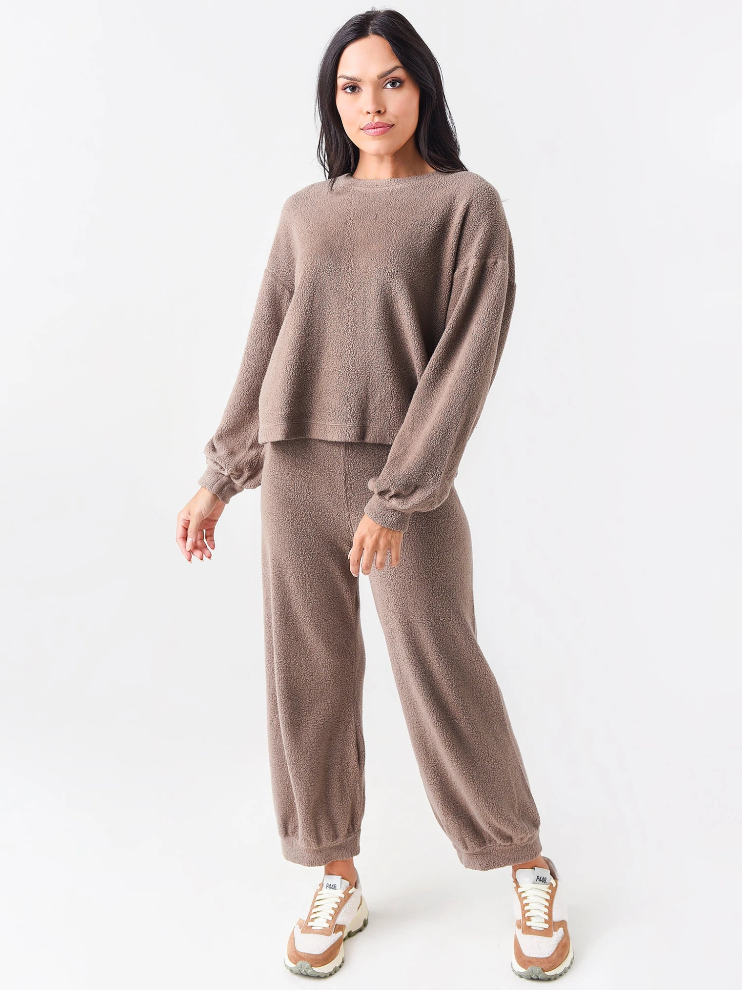 Sundry Women's Faux Sherpa Sweatshirt 2 Sundry Women's Faux Sherpa Sweatshirt - Image 2