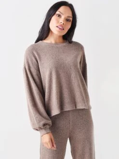 Sundry Women's Faux Sherpa Sweatshirt