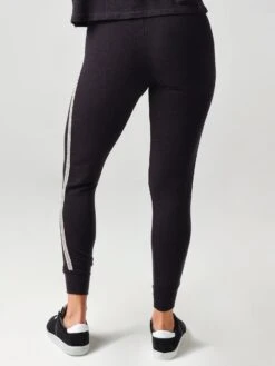 Monrow Women's Skinny Sweats With Chevron Trim -ST.BERNARD Clothing HB0345 12xFADEDBLACKxAlt2 19440795