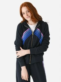 Aviator Nation Women's Mountain Stitch Chevron Zip Hoodie