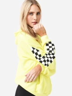 Aviator Nation Women's Check Sleeve Hoodie -ST.BERNARD Clothing HDPCKSLVxNEONYELLOWxPrimary 83085567 8e2d754c 9616 4f70 83d7 c200761f6587