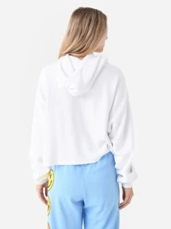 Aviator Nation Women's Smiley 2 Relaxed Cropped Pullover Hoodie -ST.BERNARD Clothing HDPCRXSML2xWHITExAlt3 108487701