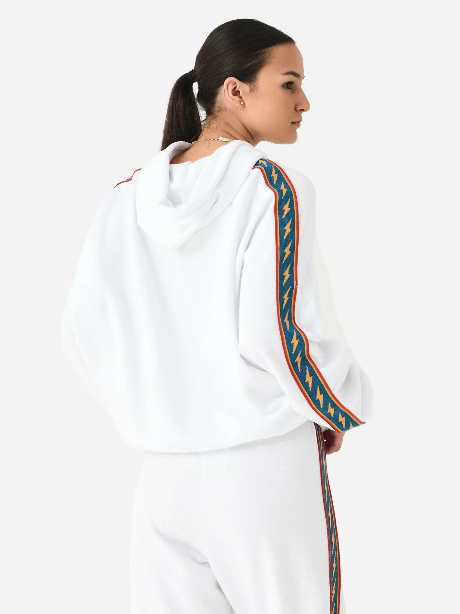 Aviator Nation Women's Bolt Stripe Relaxed Pullover Hoodie 6 Aviator Nation Women's Bolt Stripe Relaxed Pullover Hoodie - Image 6