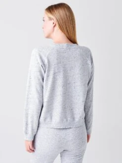 Monrow Women's Tiger Vintage Raglan Top -ST.BERNARD Clothing HT0257 84xHEATHERGREYxAlt3 44922804