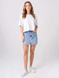 J Brand Women's Jules High-Rise Stretch Denim Skirt -ST.BERNARD Clothing JB002809xCHADRONxAlt3