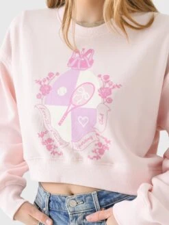 LoveShackFancy Women's Aneria Cropped Tennis Pullover 9 LoveShackFancy Women's Aneria Cropped Tennis Pullover -ST.BERNARD Clothing K1806 2601xSUNRISEBLUSHxAlt4 165446403