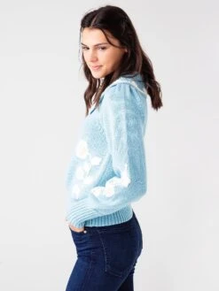 LoveShackFancy Loveshack Fancy Women's Union Collared Pullover Sweater 9 LoveShackFancy Loveshack Fancy Women's Union Collared Pullover Sweater -ST.BERNARD Clothing LK619 868xCORNFLOWERBLUExAlt3 44211238