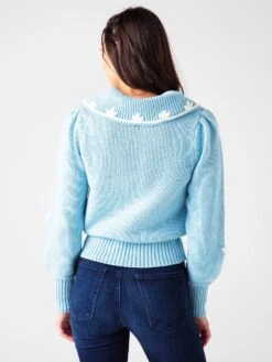 LoveShackFancy Loveshack Fancy Women's Union Collared Pullover Sweater 10 LoveShackFancy Loveshack Fancy Women's Union Collared Pullover Sweater -ST.BERNARD Clothing LK619 868xCORNFLOWERBLUExAlt4 44211240