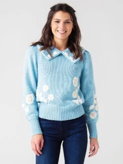 LoveShackFancy Loveshack Fancy Women's Union Collared Pullover Sweater