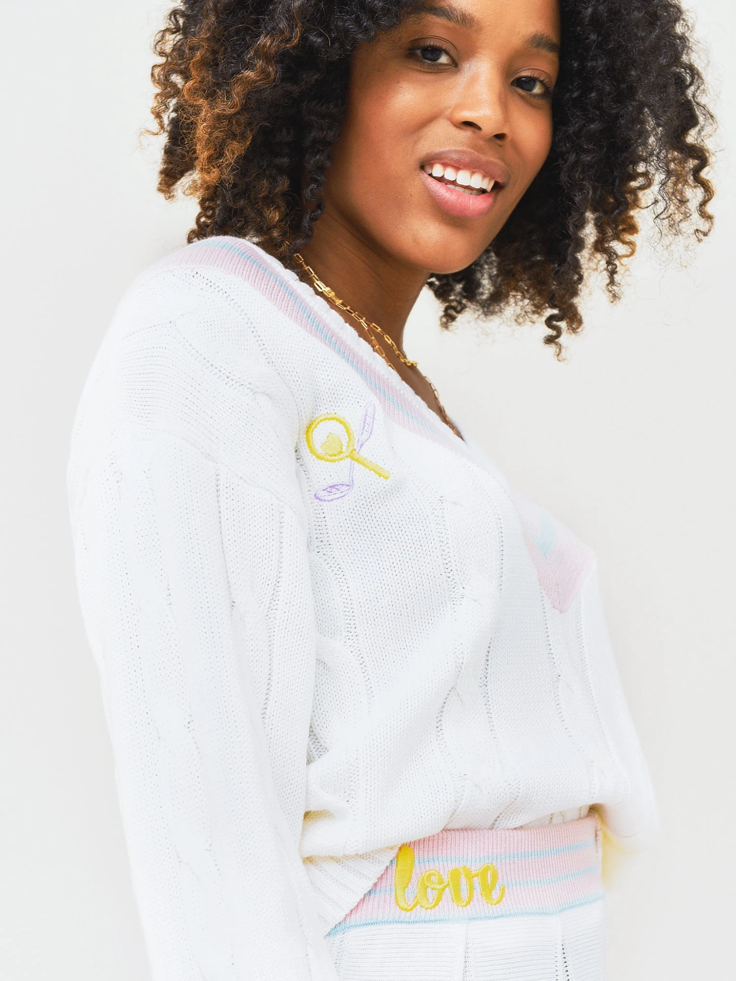 LoveShackFancy Women's Malaine V-Neck Sweater 2 LoveShackFancy Women's Malaine V-Neck Sweater - Image 2