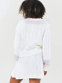 LoveShackFancy Women's Malaine V-Neck Sweater 11 LoveShackFancy Women's Malaine V-Neck Sweater -ST.BERNARD Clothing LK830 1027xTENNISWHITESxAlt3 69529290