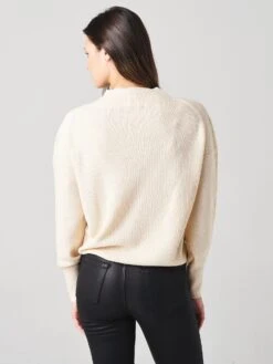 525 Women's Bishop Sleeve Mockneck Sweater -ST.BERNARD Clothing NY5 FA20S099xCREAMxAlt3 20912862