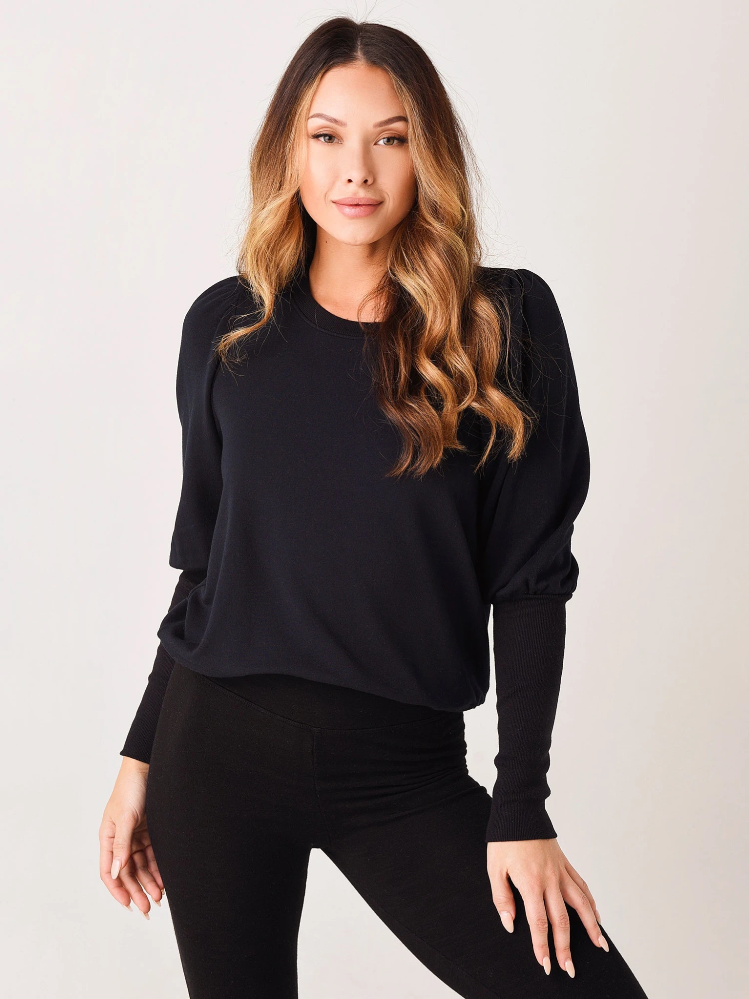 Sundry Women's Puff Shoulder Sweatshirt 1 Sundry Women's Puff Shoulder Sweatshirt