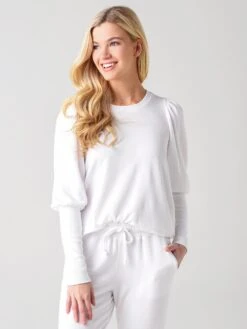 Sundry Women's Puff Shoulder Sweatshirt 9 Sundry Women's Puff Shoulder Sweatshirt -ST.BERNARD Clothing PS20 3H L96xWHITExPrimary 26349572