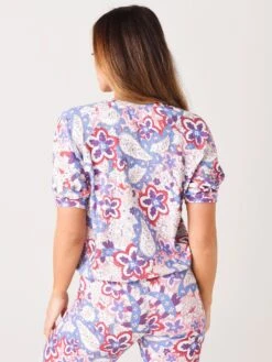 Sundry Women's Paisley Short Sleeve Raglan Sweatshirt -ST.BERNARD Clothing SP21 04B5 M37xNATURALxAlt3 30570377