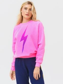 Aviator Nation Women's Bolt Fade Sweatshirt -ST.BERNARD Clothing SWBTFDxELECTRICPINKPINKPURPLExAlt1 70474504