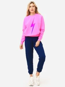 Aviator Nation Women's Bolt Fade Sweatshirt -ST.BERNARD Clothing SWBTFDxELECTRICPINKPINKPURPLExAlt2 72286980