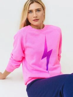 Aviator Nation Women's Bolt Fade Sweatshirt -ST.BERNARD Clothing SWBTFDxELECTRICPINKPINKPURPLExPrimary 70474501