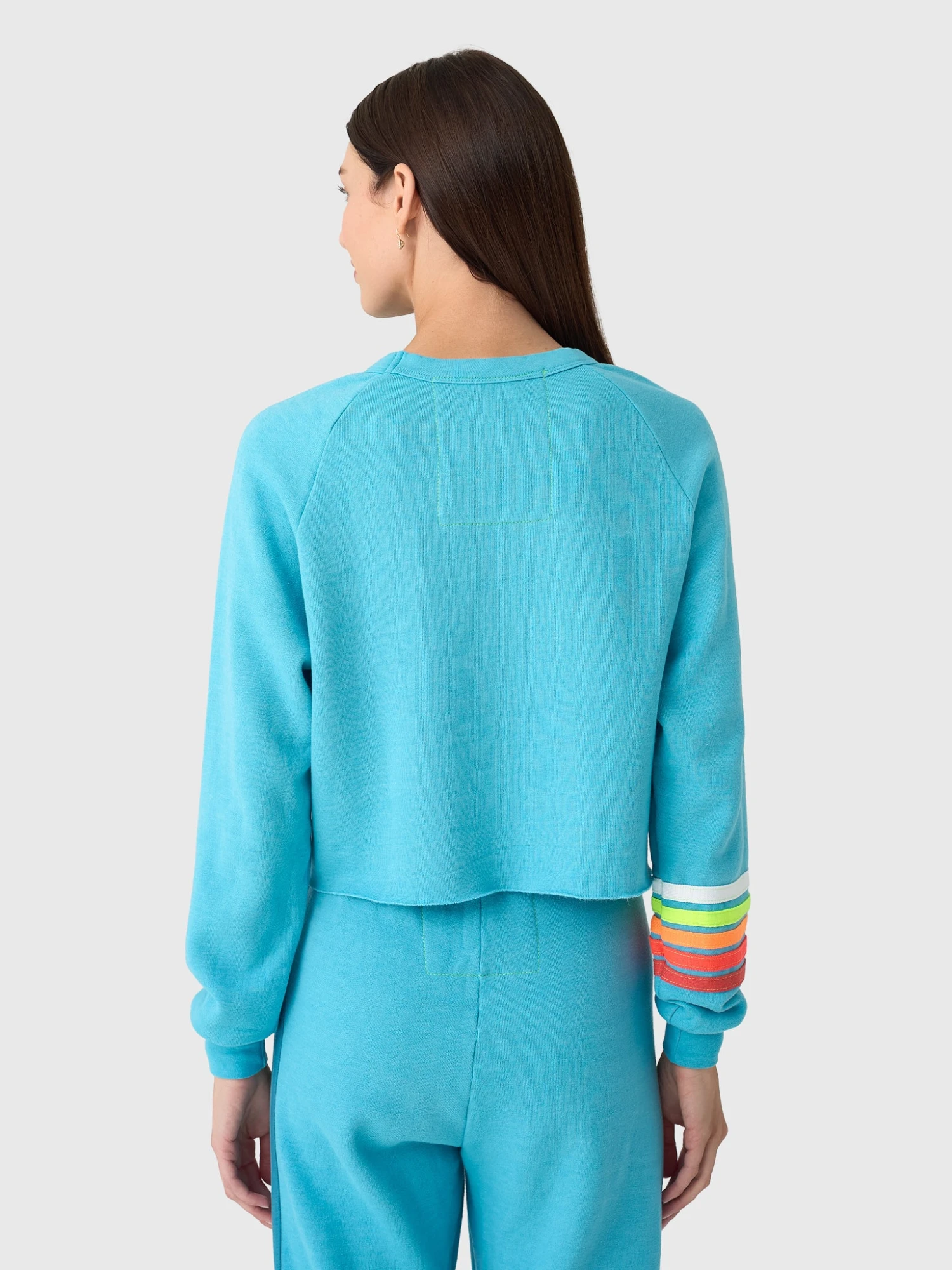 Aviator Nation Women's Bolt Rugby Stitch Cropped Crew Sweatshirt 3 Aviator Nation Women's Bolt Rugby Stitch Cropped Crew Sweatshirt - Image 3