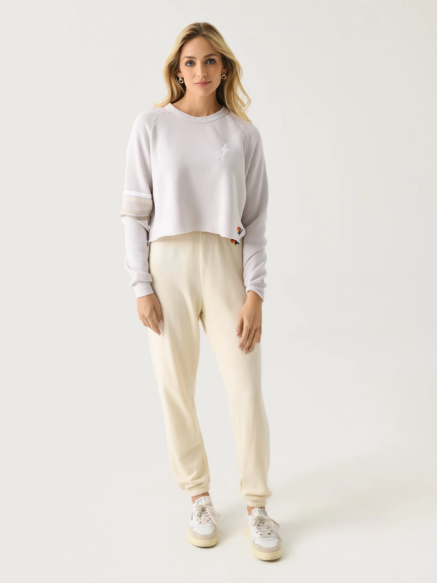 Aviator Nation Women's Bolt Rugby Stitch Cropped Crew Sweatshirt 6 Aviator Nation Women's Bolt Rugby Stitch Cropped Crew Sweatshirt - Image 6