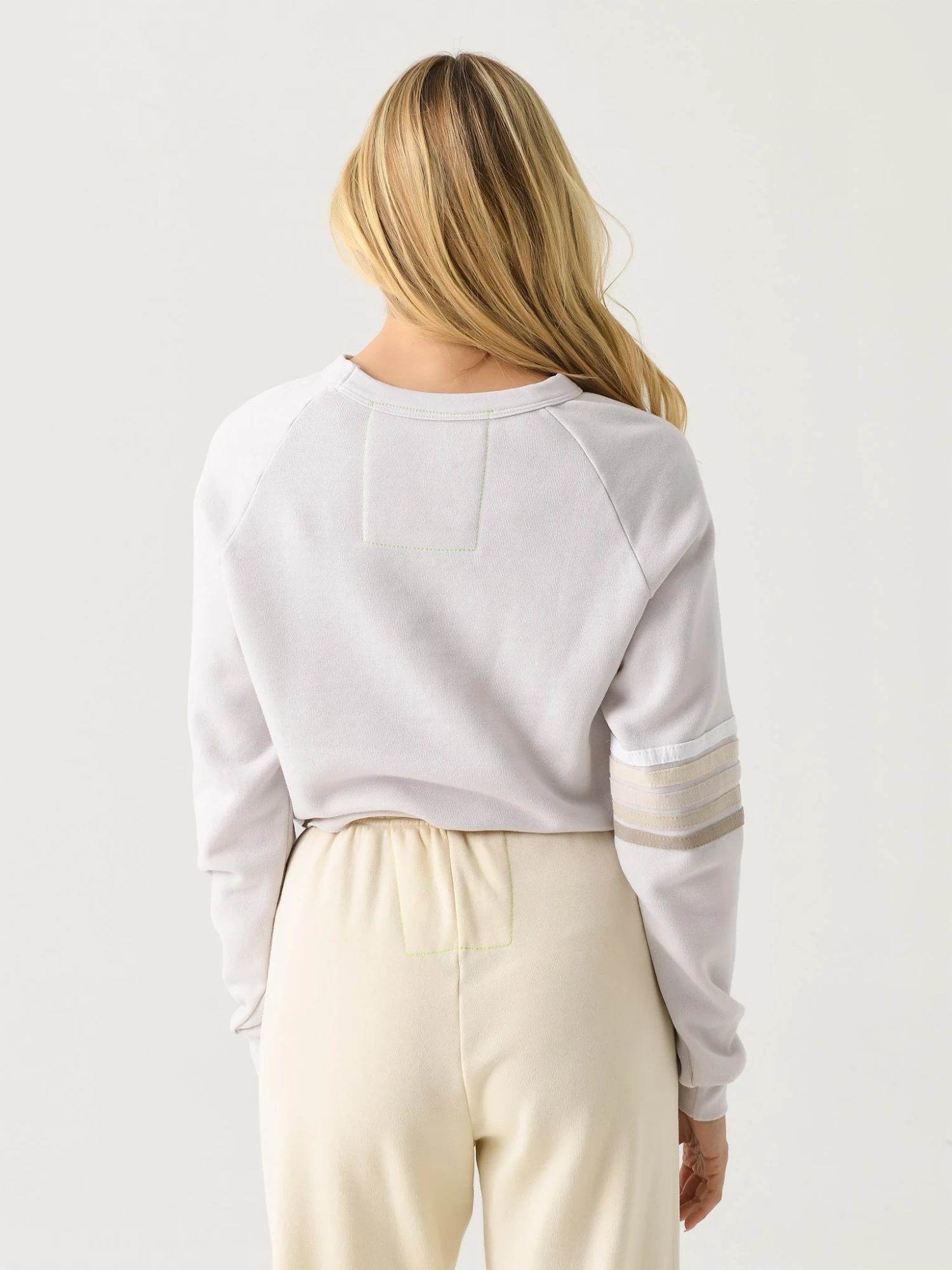 Aviator Nation Women's Bolt Rugby Stitch Cropped Crew Sweatshirt 8 Aviator Nation Women's Bolt Rugby Stitch Cropped Crew Sweatshirt - Image 8