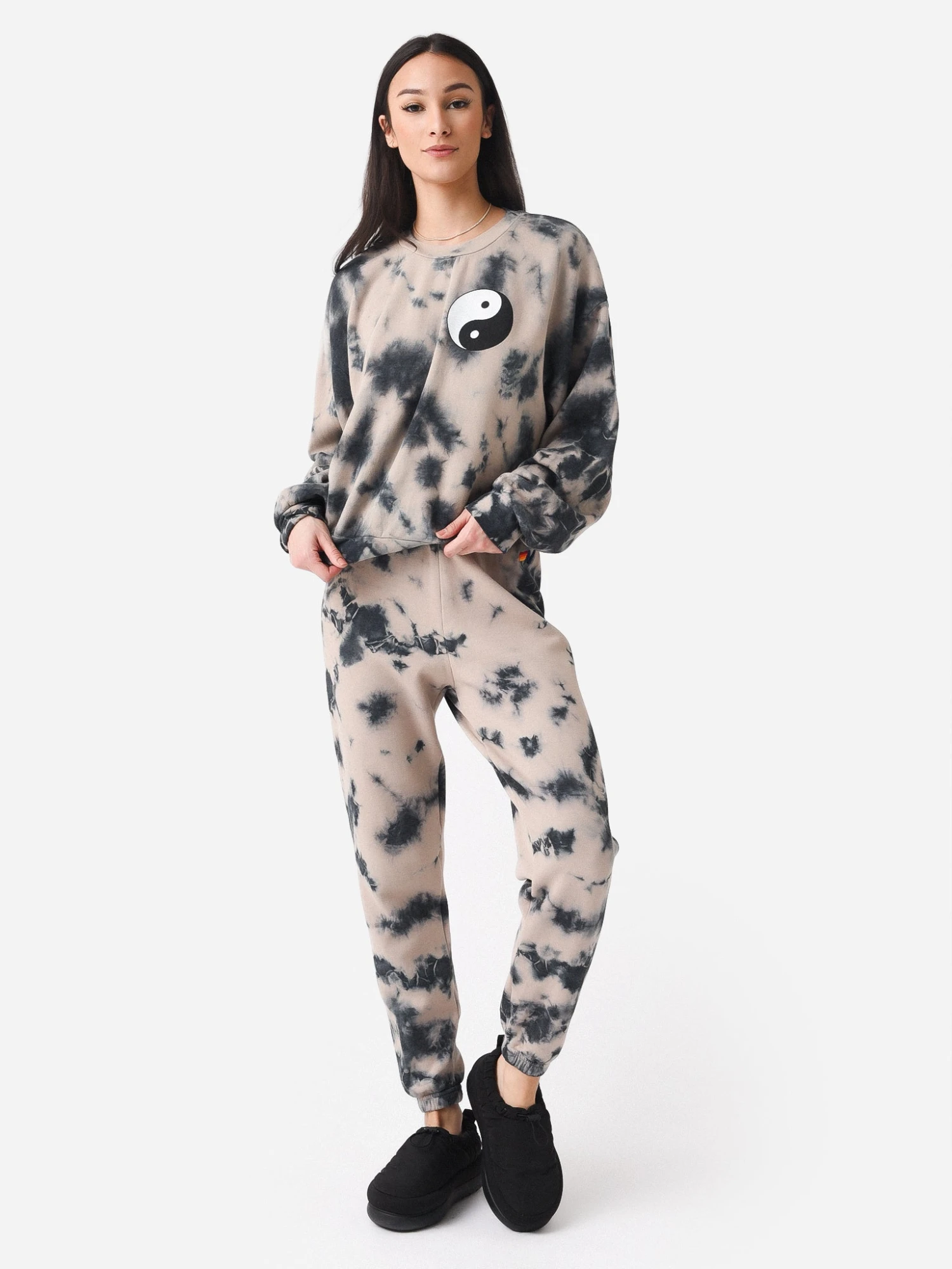 Aviator Nation Women's Hand Dyed Yin Yang Crew Sweatshirt 2 Aviator Nation Women's Hand Dyed Yin Yang Crew Sweatshirt - Image 2