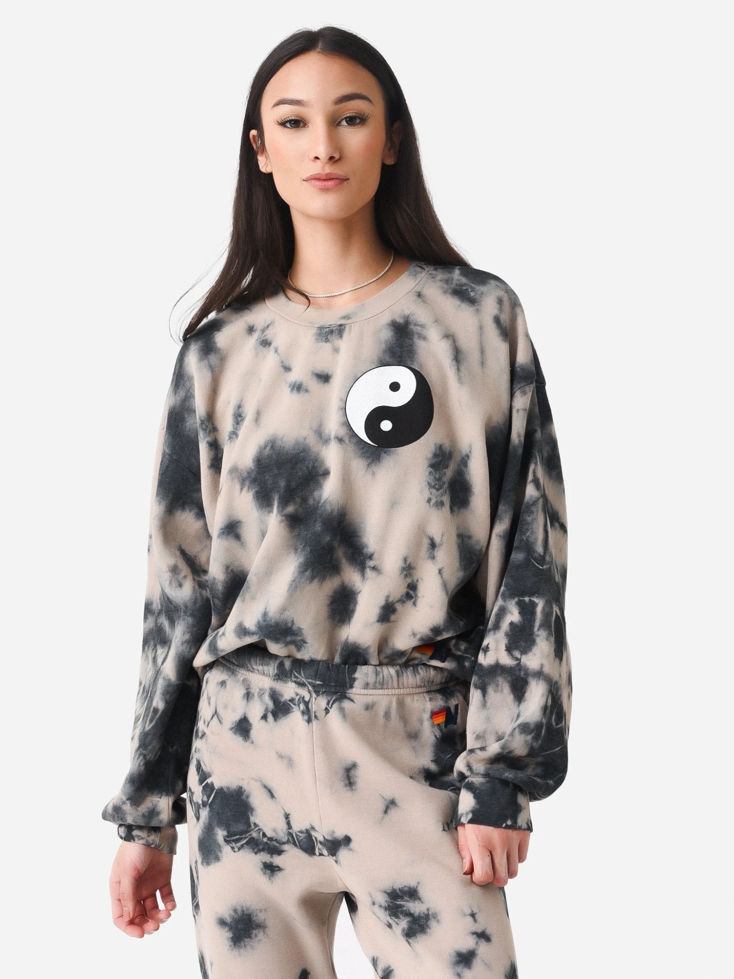 Aviator Nation Women's Hand Dyed Yin Yang Crew Sweatshirt 1 Aviator Nation Women's Hand Dyed Yin Yang Crew Sweatshirt