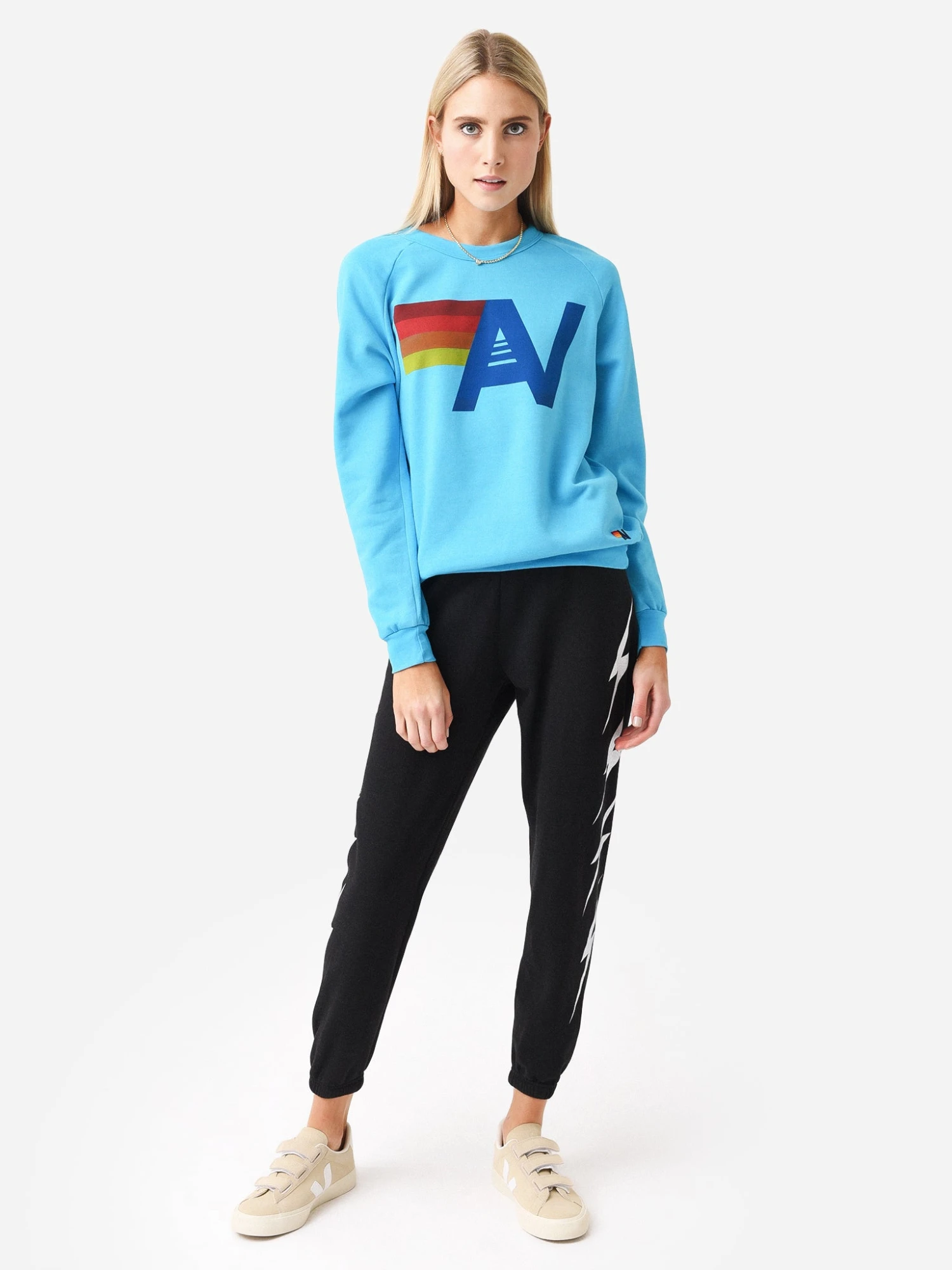 Aviator Nation Women's Lightweight Logo Crew Sweatshirt 2 Aviator Nation Women's Lightweight Logo Crew Sweatshirt - Image 2