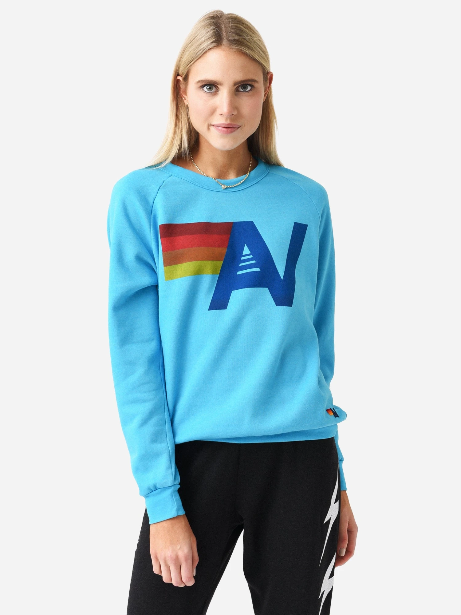 Aviator Nation Women's Lightweight Logo Crew Sweatshirt 1 Aviator Nation Women's Lightweight Logo Crew Sweatshirt