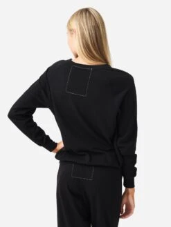 Aviator Nation Women's Smiley 2 Crew Sweatshirt 7 Aviator Nation Women's Smiley 2 Crew Sweatshirt -ST.BERNARD Clothing SWLTSML2xBLACKxAlt3 83083981