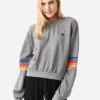 Aviator Nation Women's Rainbow Stitch Sleeve Crew Sweatshirt