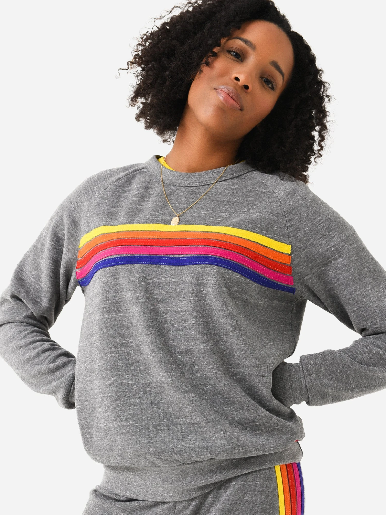 Aviator Nation Women's 5 Stripe Crew Sweatshirt 9 Aviator Nation Women's 5 Stripe Crew Sweatshirt - Image 9